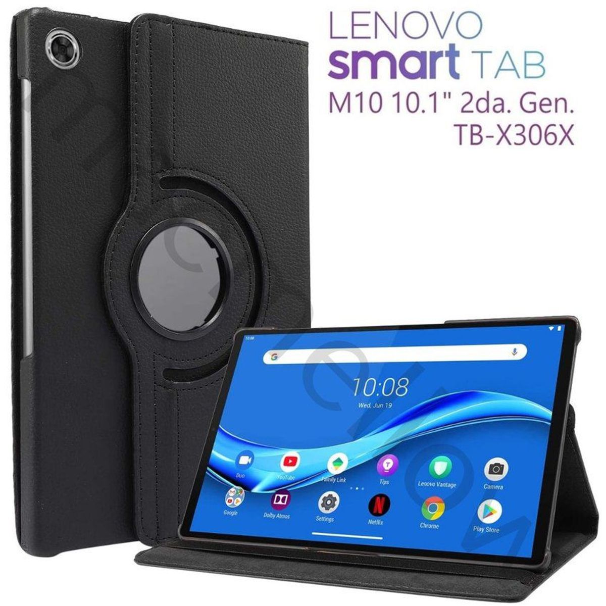 GENERICO - Funda Giratoria 360° Protector Lenovo M10 HD 10.1 2da Gen TB-X306F