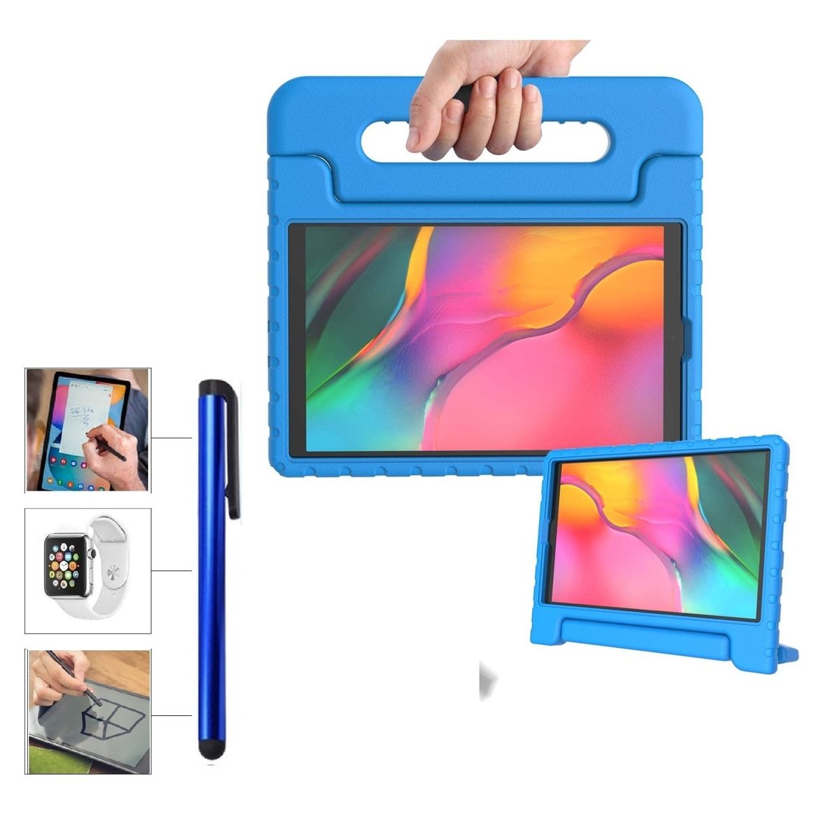 GENERICO - Funda Anti Golpes para niños + Lapíz para Samsung Tab A 10.1 2019 SM-T510 SM-T510