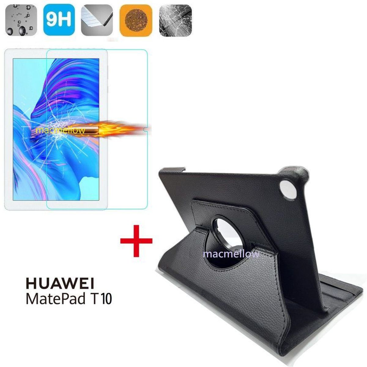 GENERICO - Funda Case Protectora + Mica de Vidrio para Huawei MatePad T 10 9.7"