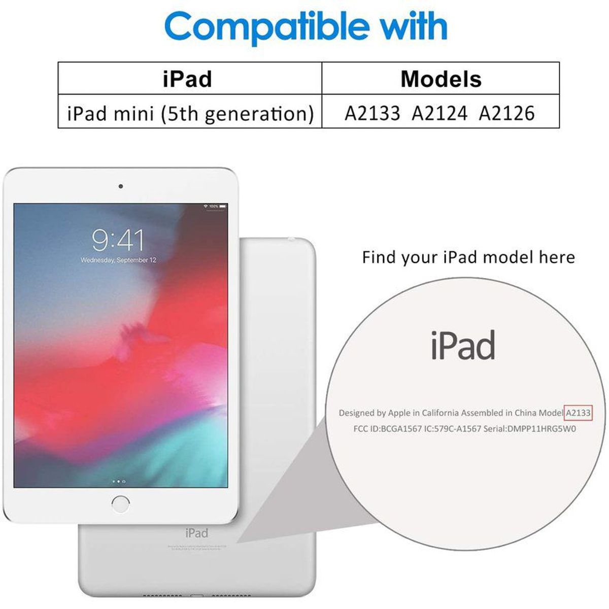 GENERICO - Funda giratoria 360° protector para ipad mini 5 2019 a2124 a2125