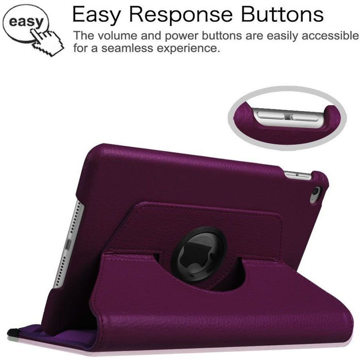 GENERICO - Funda Giratoria 360° Protector Flip Cover para iPad Mini 4 A1538 A1550