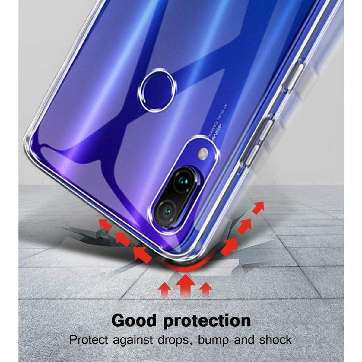 GENERICO - Funda TPU Transparente & Mica Vidrio Templado para Xiaomi Redmi Note 7