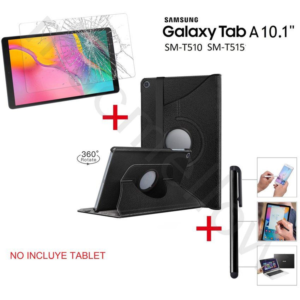 GENERICO - Funda Case 360° + Mica Vidrio + Lapiz para Samsung Tab A 10.1 SM-T510