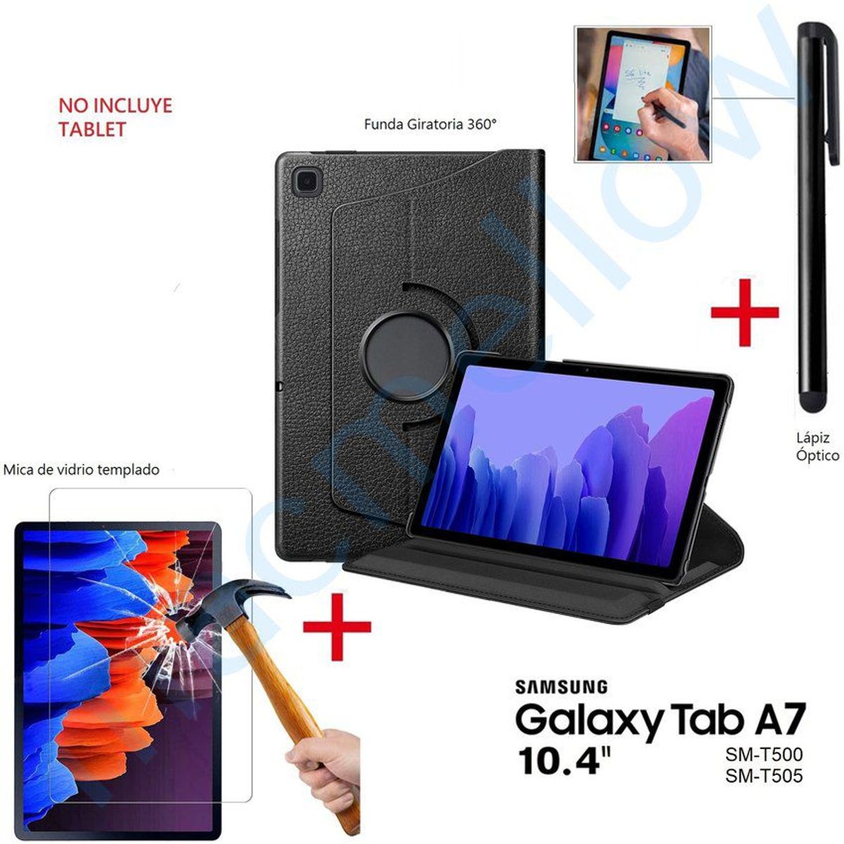GENERICO - Funda + Mica de Vidrio + Lapiz Optico para Samsung Tab A7 10.4 SN-T500.