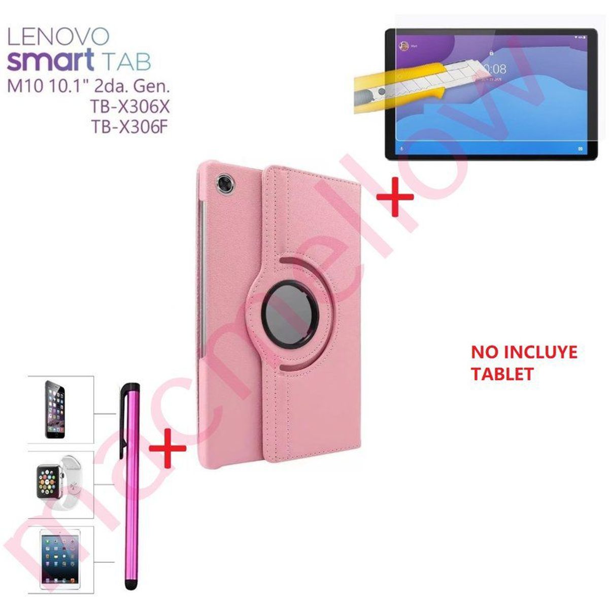 GENERICO - Funda + Mica + Lapiz para Lenovo M10 10.1 2da Gen TB-X306F za6v0020pe.