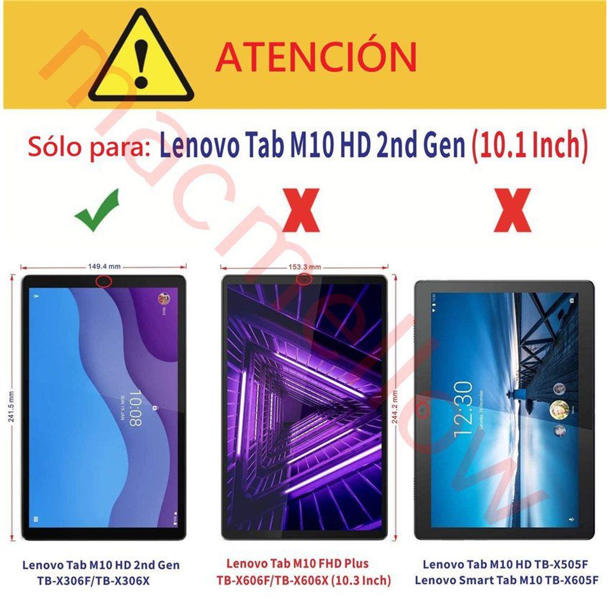 GENERICO - Funda + Mica + Lapiz para Lenovo M10 10.1 2da Gen TB-X306F za6v0020pe.