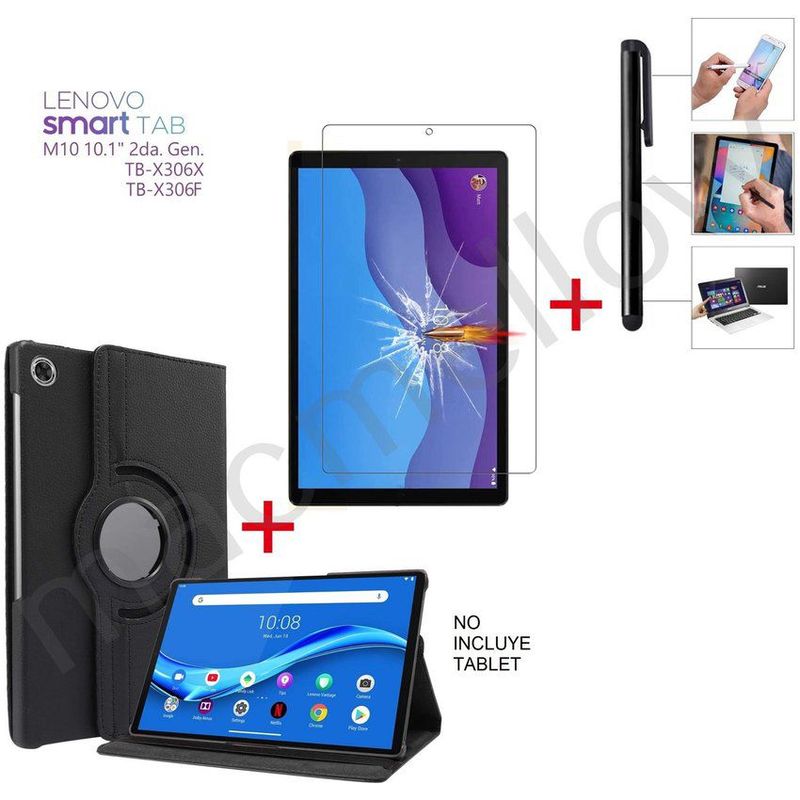 GENERICO - Funda 360° + Mica de Vidrio + Lapiz Optico Lenovo M10 HD 10.1 TB-X306F