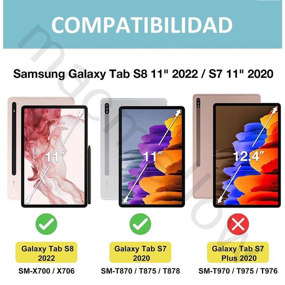 GENERICO - Funda Giro 360° Protector para Samsung Tab S8 11 2022 SM-X700 SM-X706