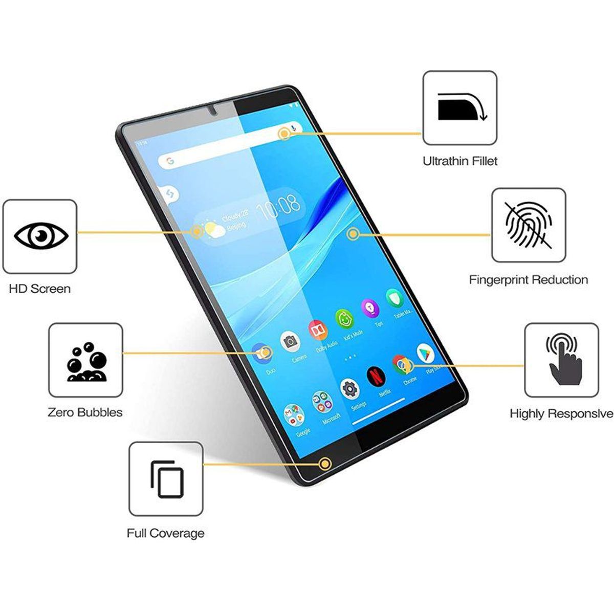 GENERICO - Mica de Vidrio Templado Protector Pantalla Lamina para Lenovo Tab M8