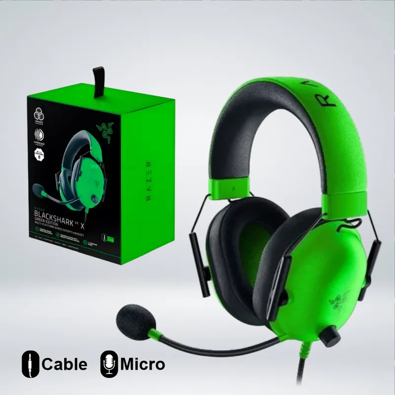 RAZER - AUDIFONO GAMER BLACKSHARK V2 X MULTIPLATAFORMA SONIDO ENVOLVENTE 7.1