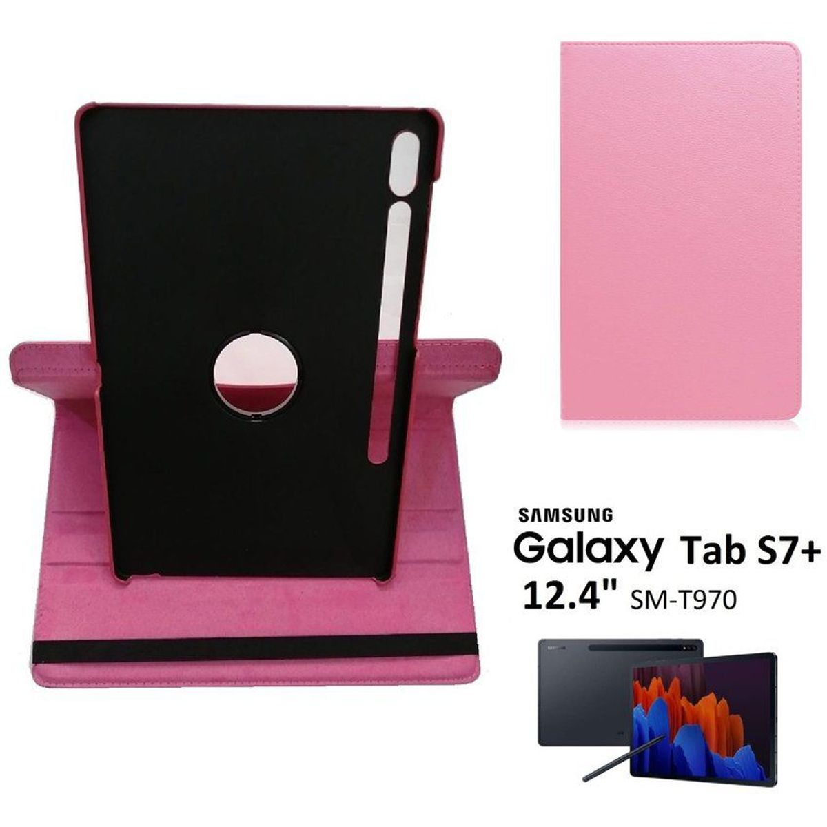 GENERICO - Funda Giratoria 360° Protector Cover para Samsung Tab S7 Plus SM-T970