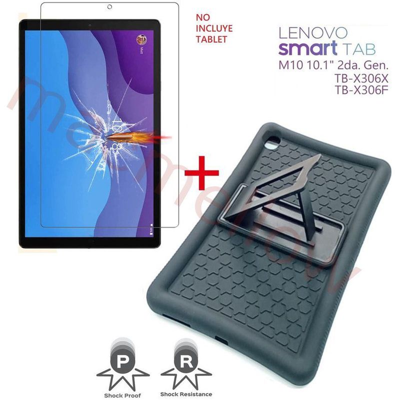 GENERICO - Funda + Mica Vidrio Templado para Lenovo M10 HD 10.1 2da gen TB-X306F.