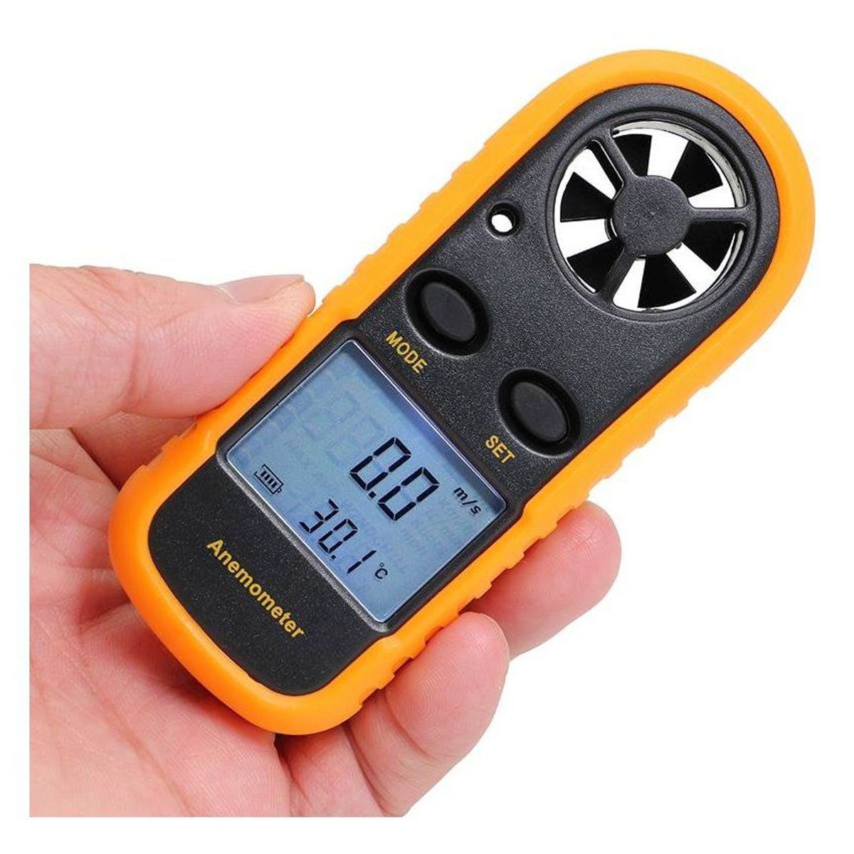 GENERICO - Anemómetro termometro digital medidor de velocidad de viento