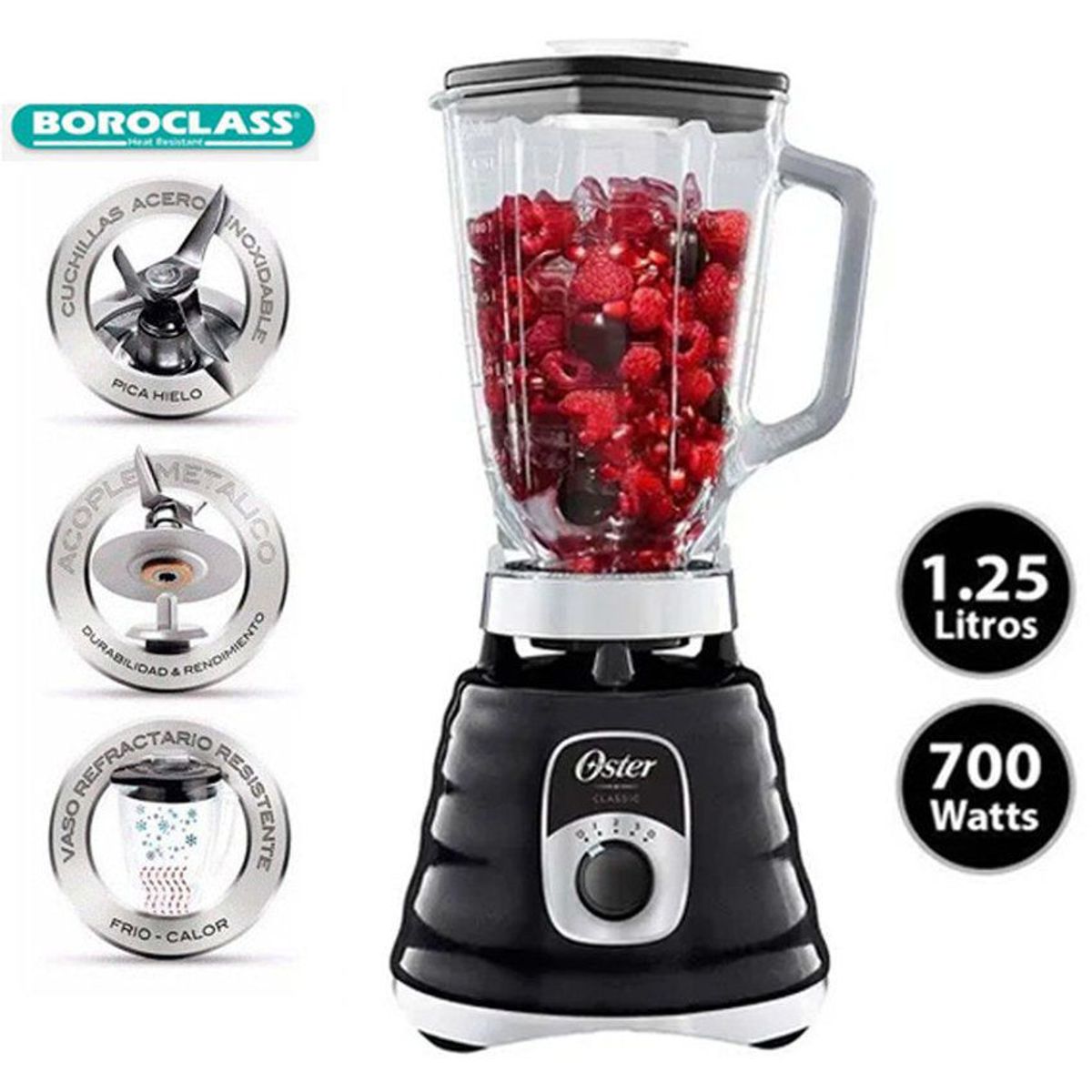 OSTER - Licuadora oster 3 velocidades 1.25l 700w blst4655b - negro