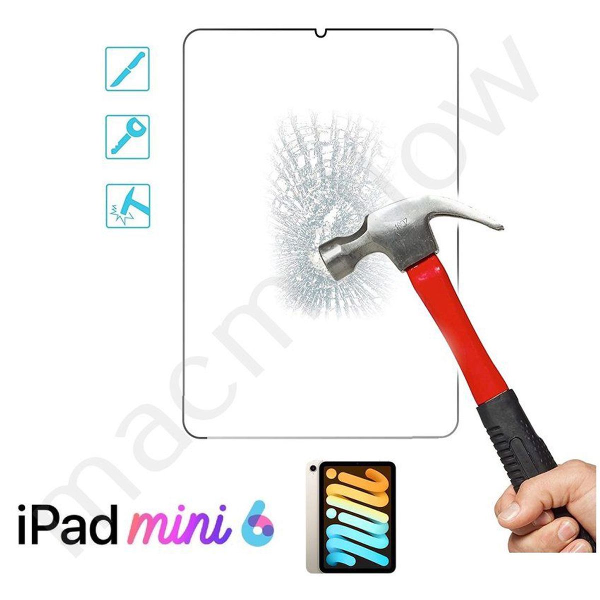 GENERICO - Mica de Vidrio Templado para iPad Mini 6 2021 A2567 A2568 A2569 Lamina
