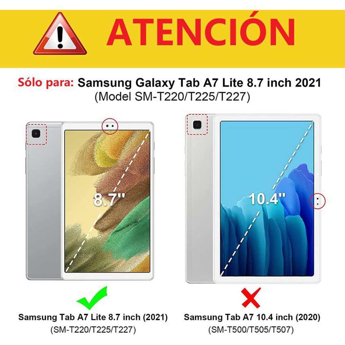 GENERICO - Funda giro 360° + lapiz tactil para samsung tab a7 lite 8.7 sm-t220