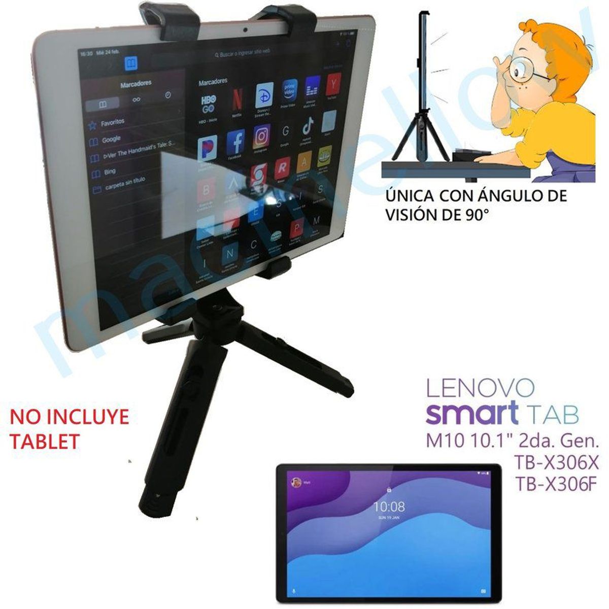 GENERICO - Lenovo M10 10.1 hd 2da gen TB-X306F Base de Escritorio Soporte Parante