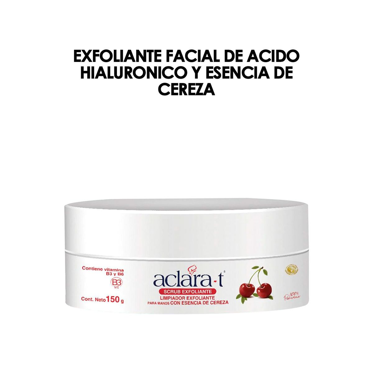 GENERICO - Exfoliante Facial de Acido Hialuronico y Esencia de Cereza