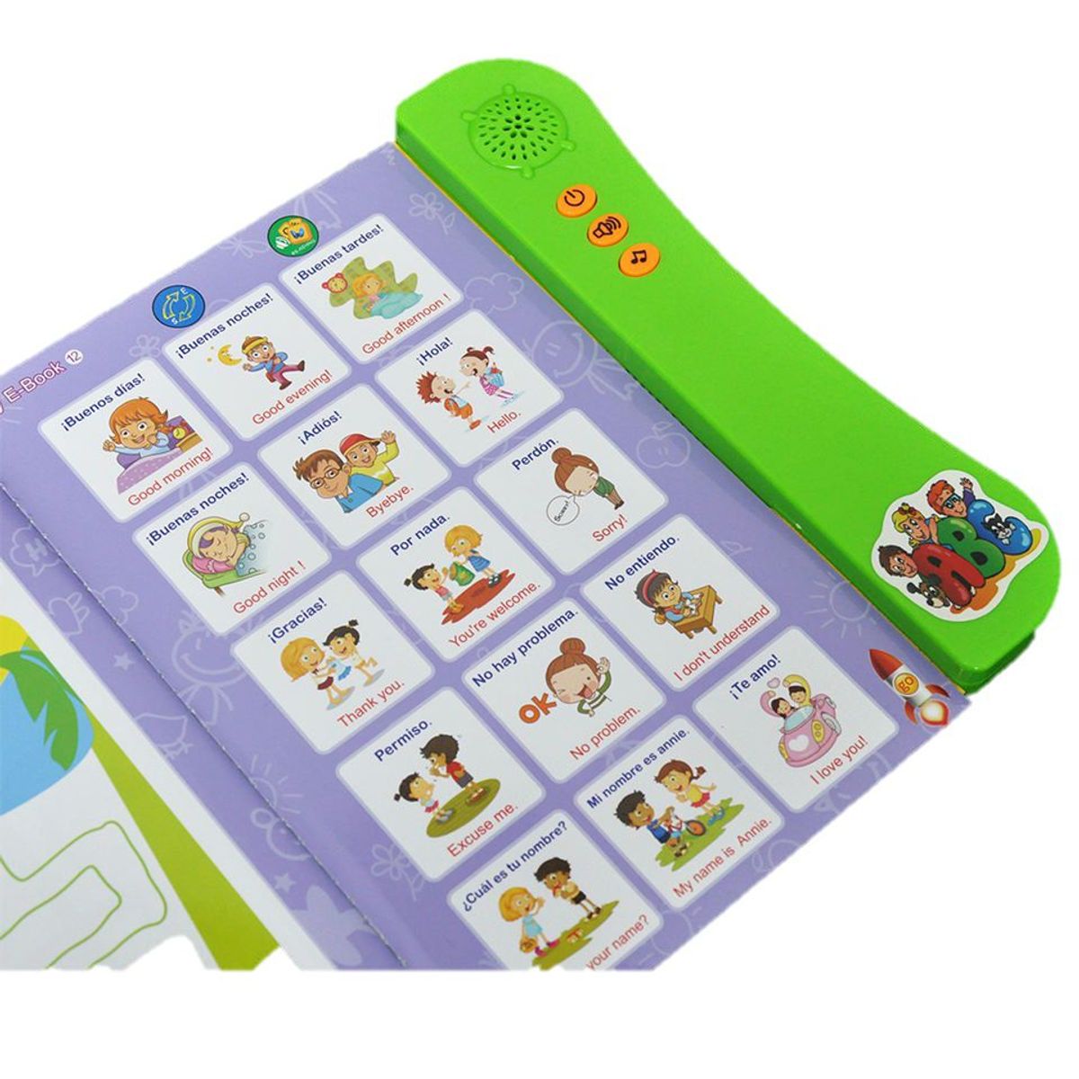 GENERICO - Audiolibro Electrónico en Inglés y español libro táctil