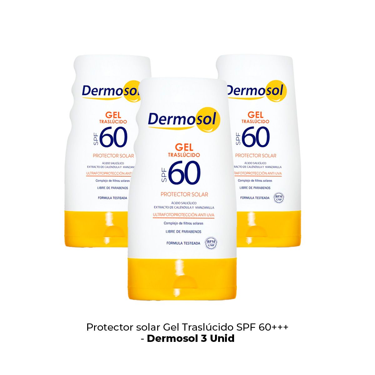 GENERICO - 3 Foto Protector Solar en Gel 60 SPF- Dermosol