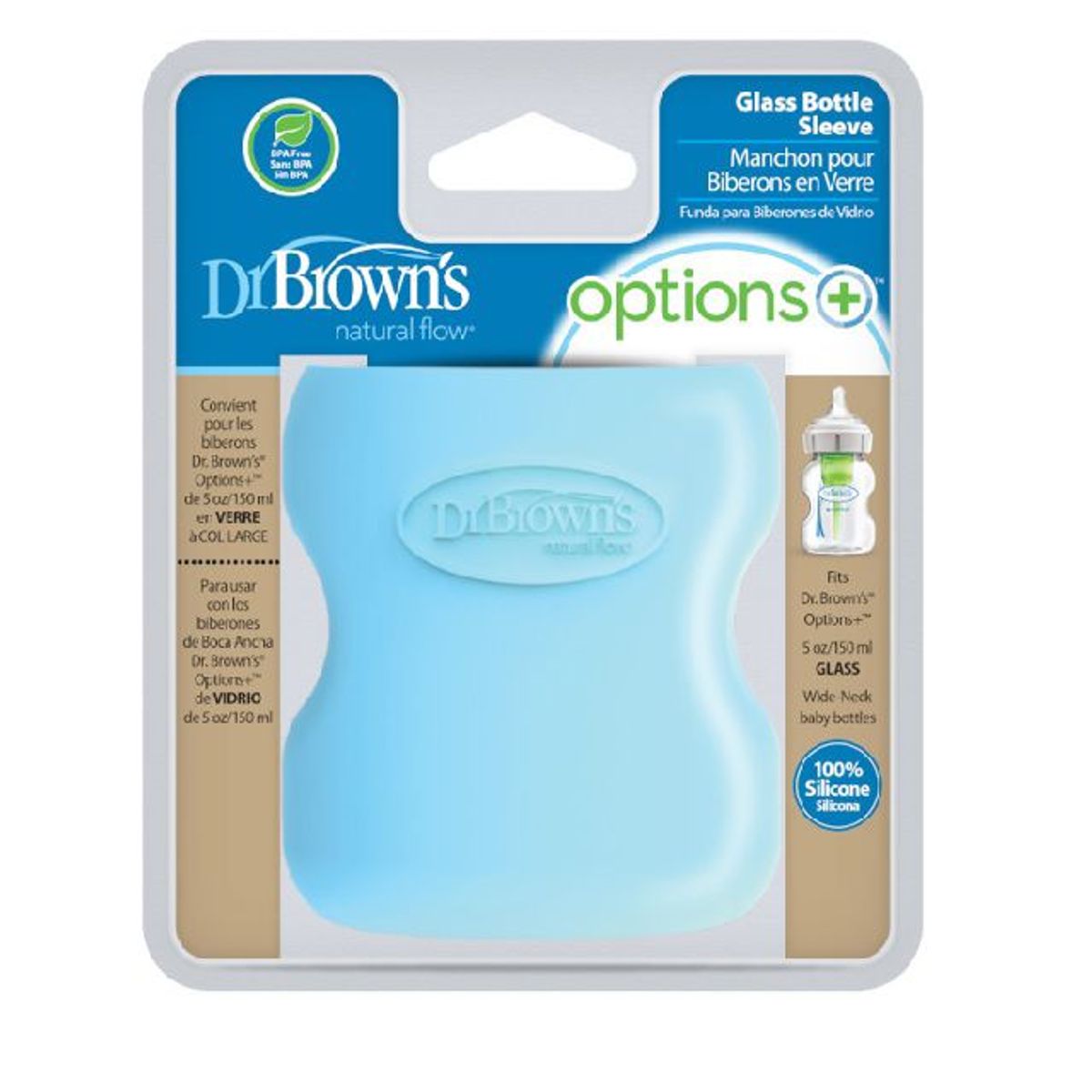 DR BROWNS - Funda de Biberón Boca Ancha color Azul