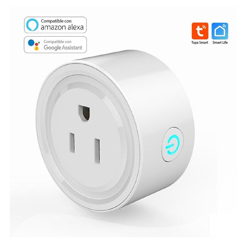 MN ELECTRONICS - Enchufe Tomacorriente Smart Wifi 10a Tuya-Bsd01