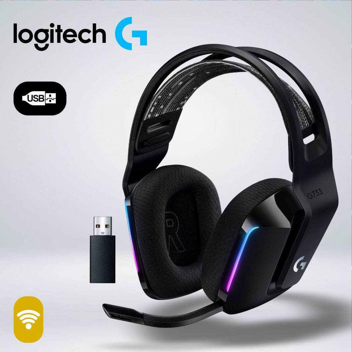 LOGITECH - AUDIFONO GAMER G733 RGB LGHTSPEED WIRELESS SONIDO 7.1 BLUE VOICE
