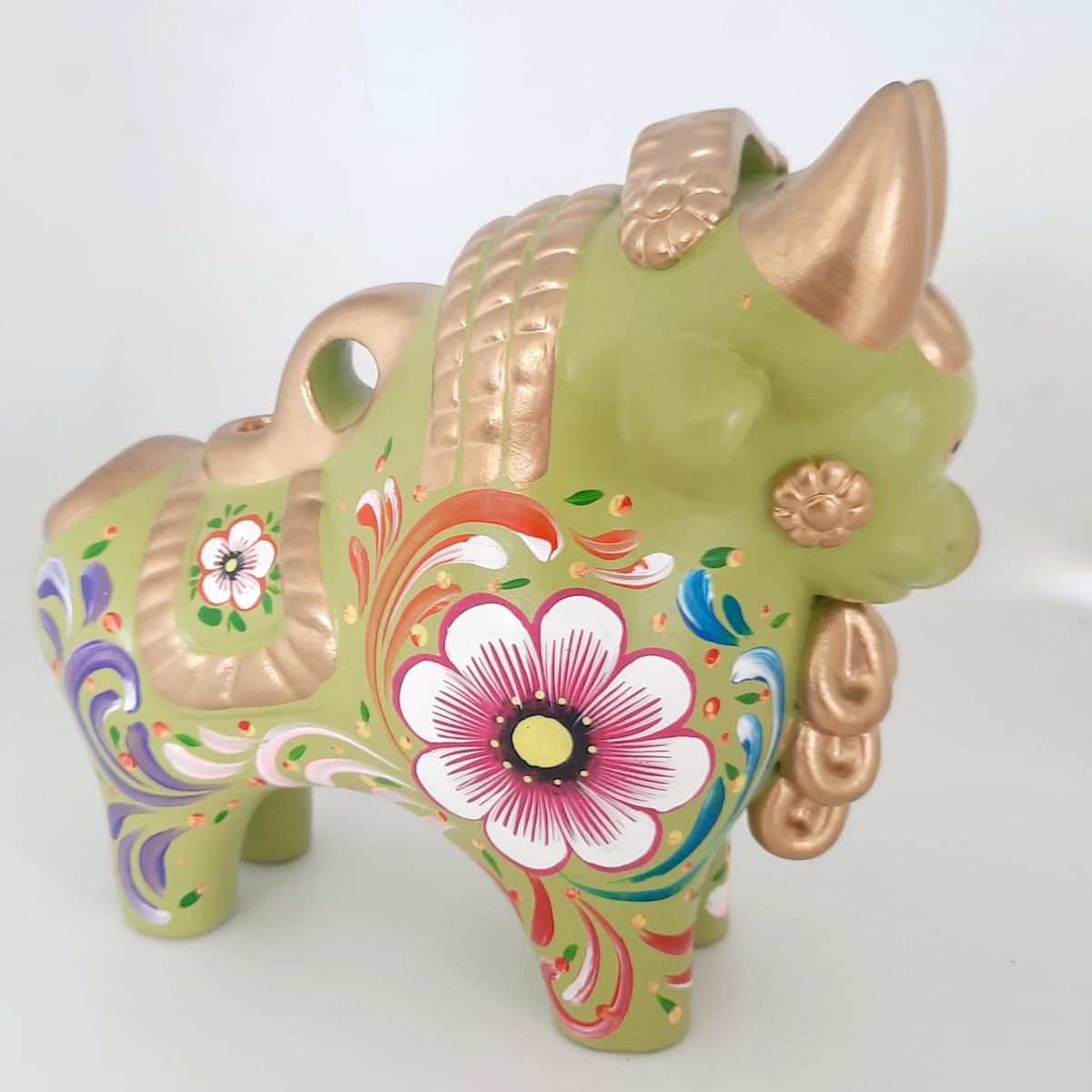 PERUVIANE - Adorno Decorativo torito de pucara andino pintado a mano