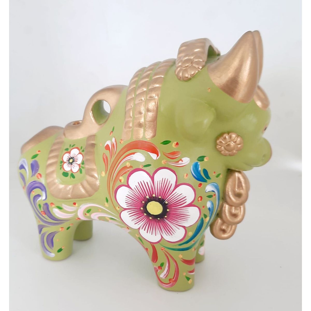 PERUVIANE - Adorno Decorativo torito de pucara andino pintado a mano