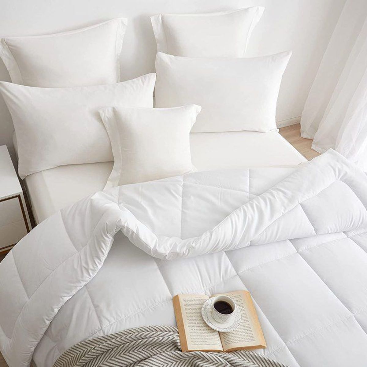 TEFI HOME - Edredón Monocromo Blanco 1.5 PLAZA