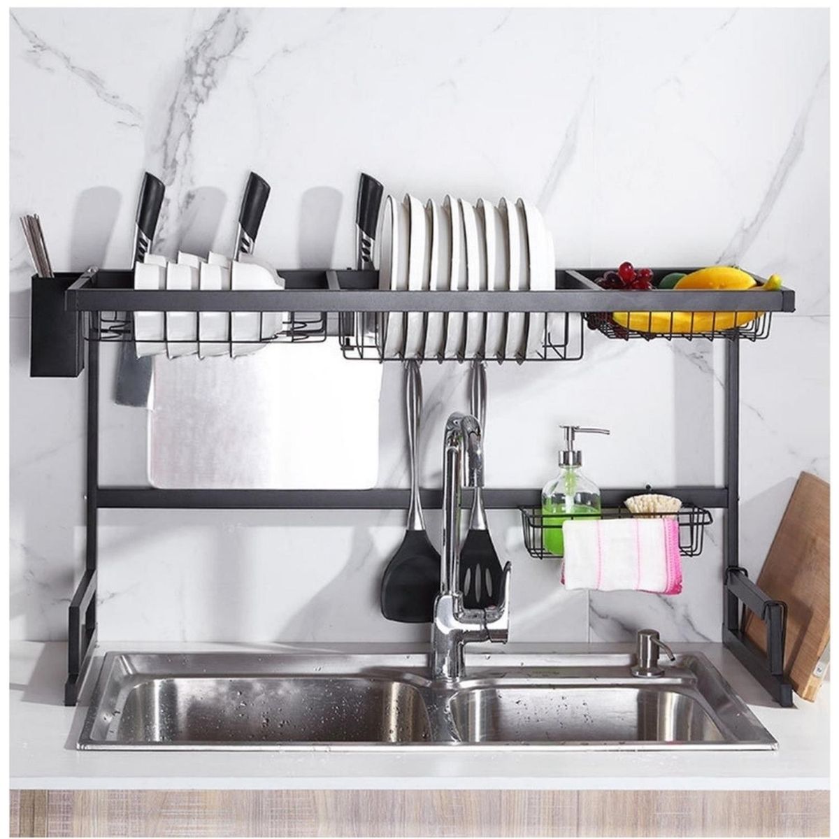 MINARI - Estante Organizador Escurridor de Platos para Cocina Premium 85cm EP85