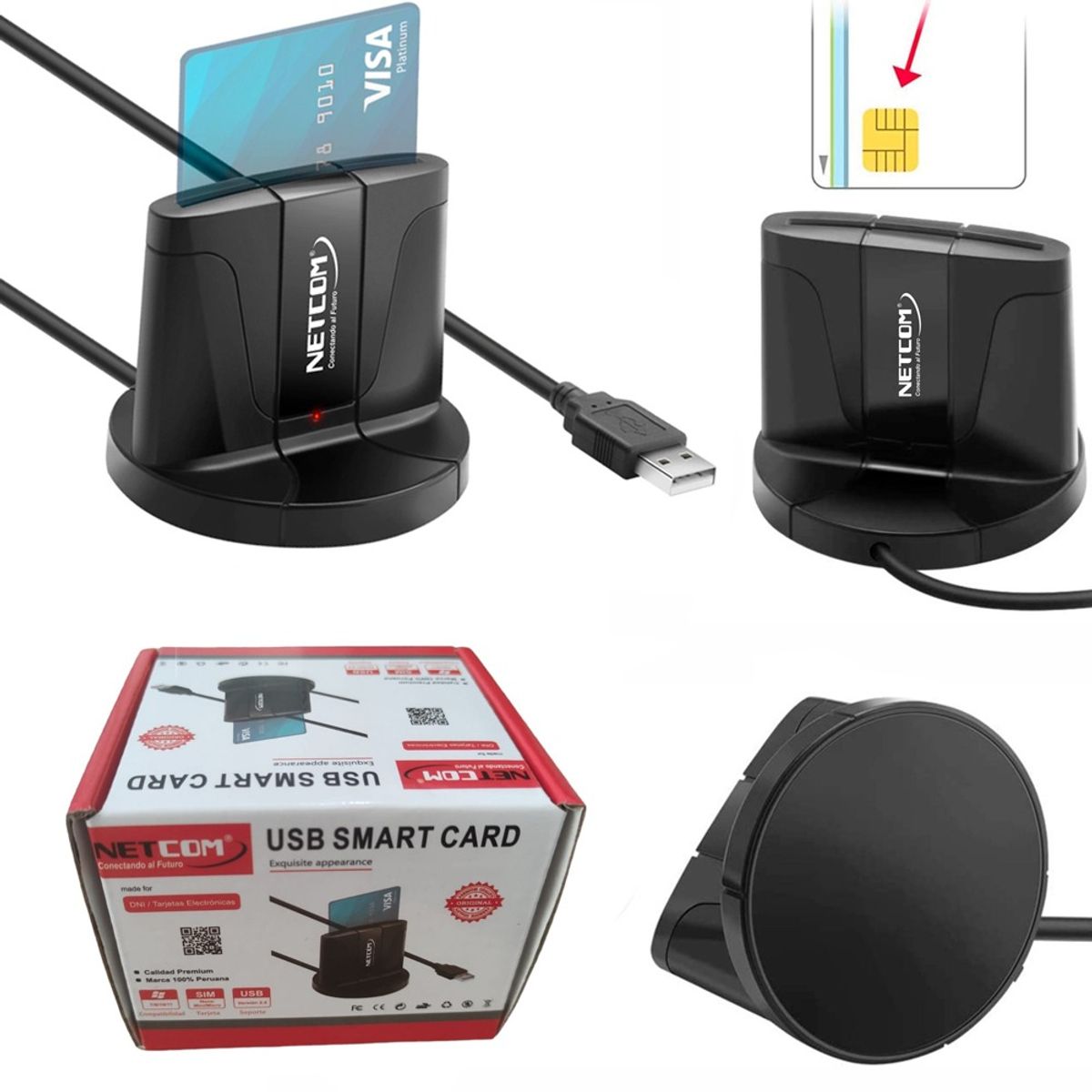 NETCOM - Lector de DNI Electrónico Smart Card NETCOM USB 2.0