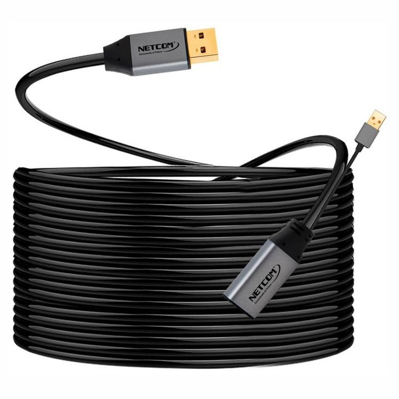GENERICO - Cable Extensión USB 3.0 Activo Netcom Macho a Hembra 10 M