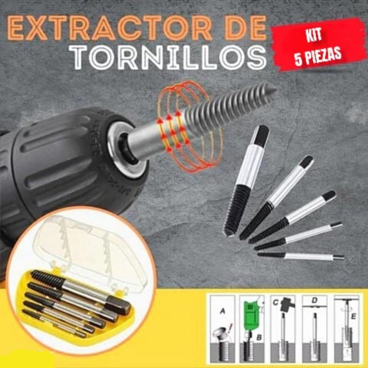 AURELA - Kit Extractor de Tornillos Dañados