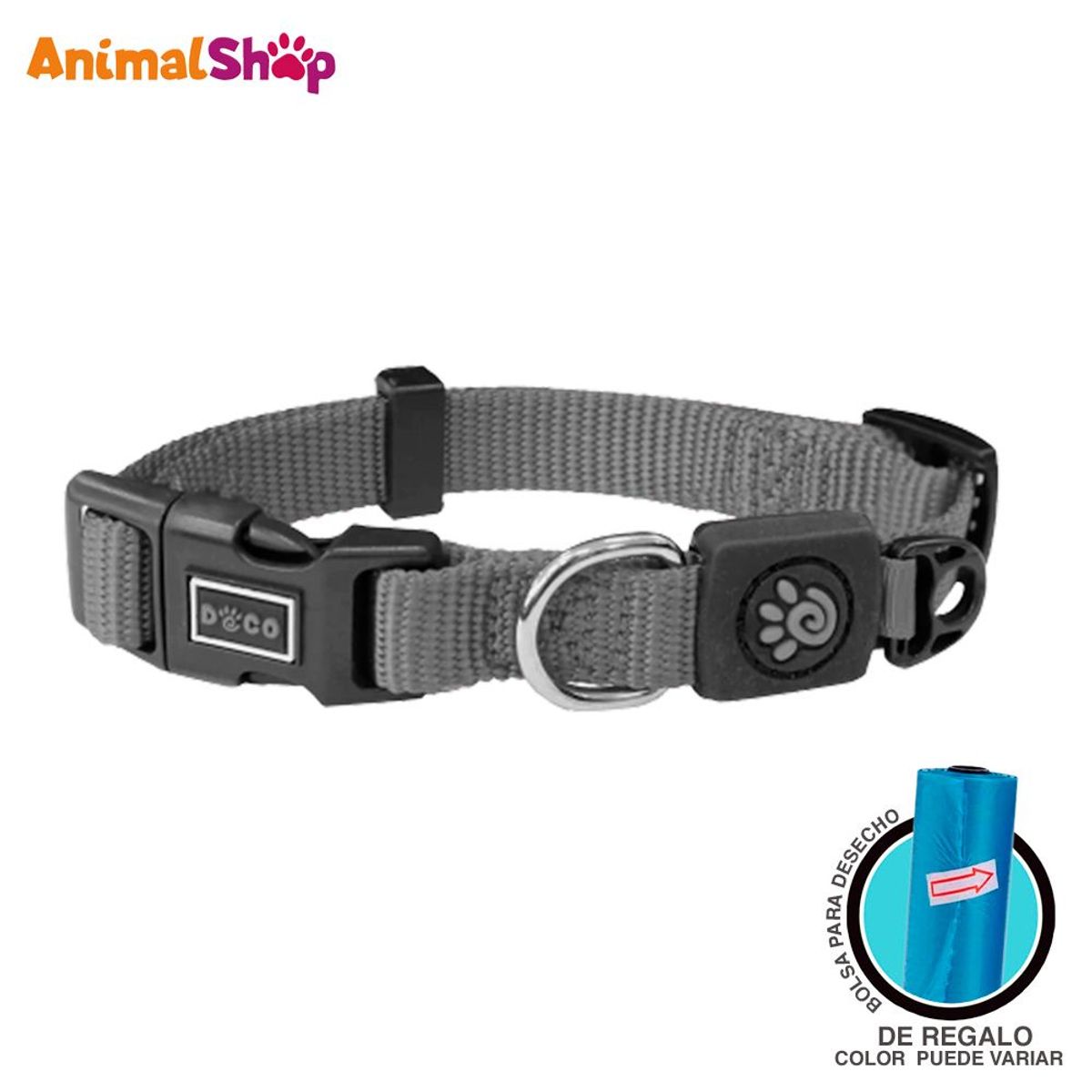 DOCO - Collar De Perro Doco Ajustable Xl Plomo 51 A 78Cm Con Regalo