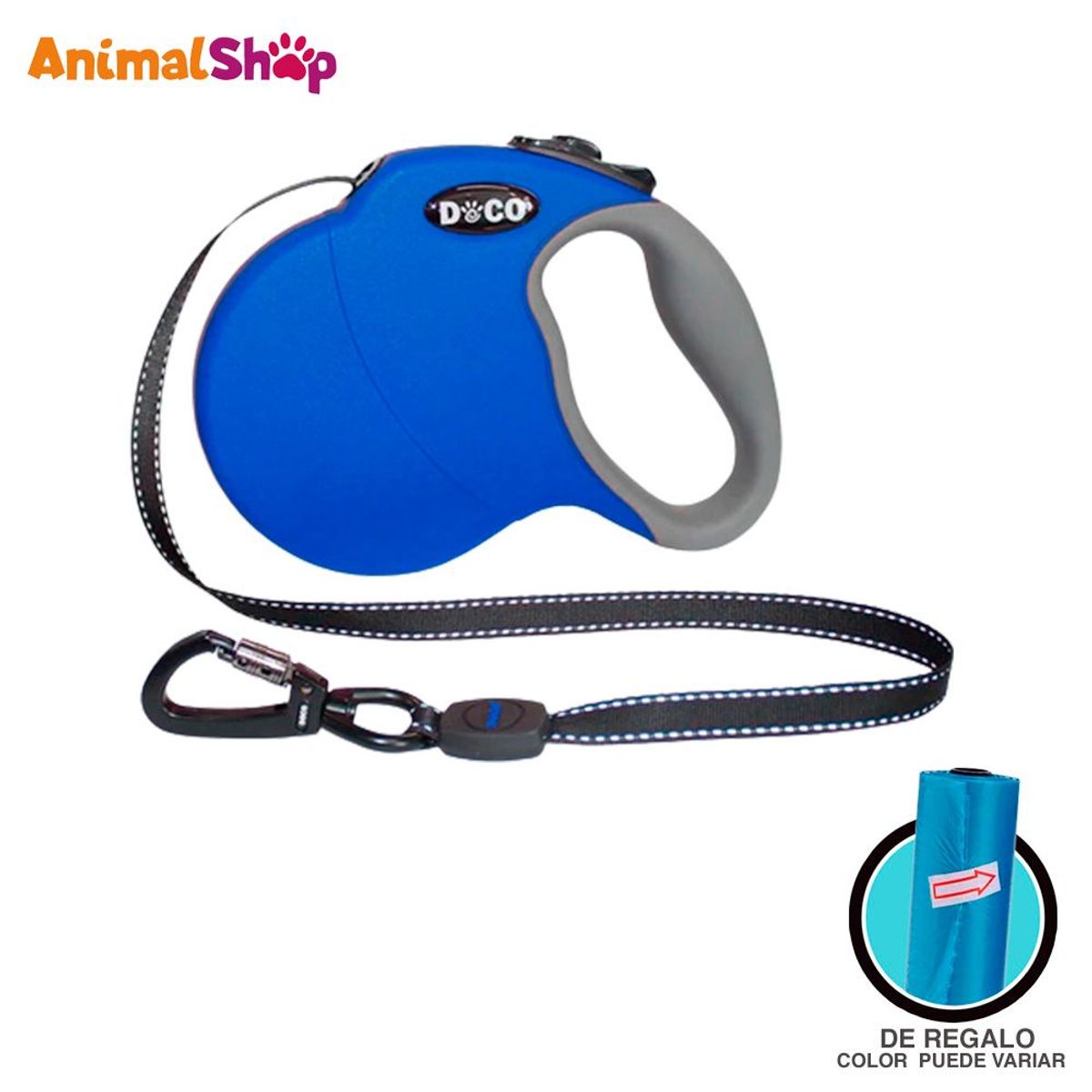 DOCO - Correa Retractil De Perro Doco Celeste M 5 Metros Con Regalo