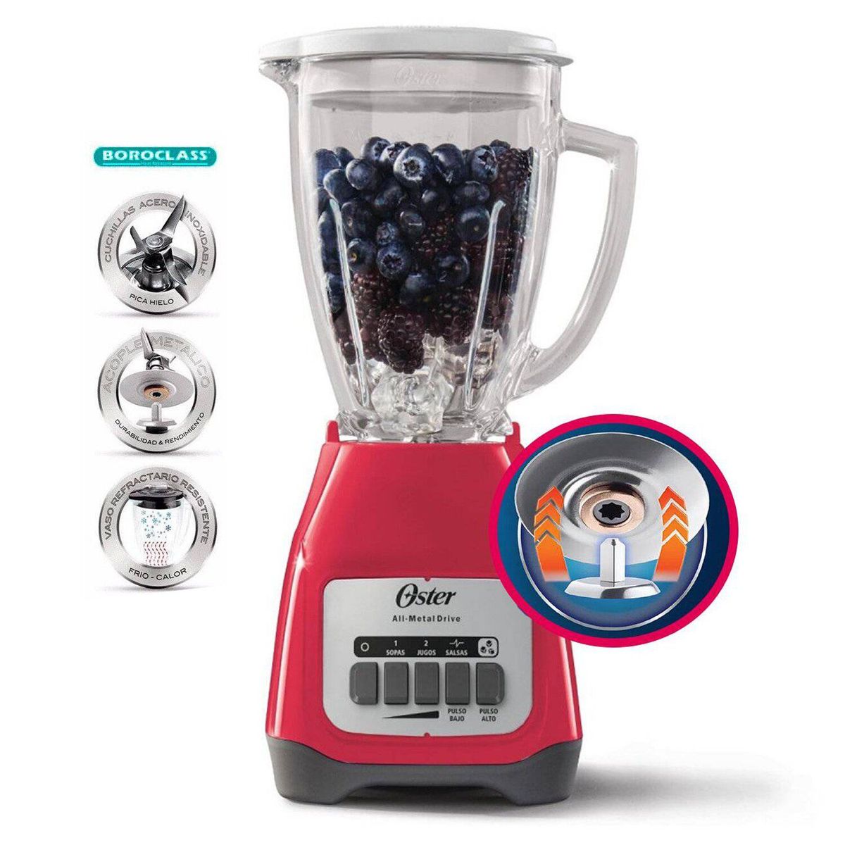 OSTER - Licuadora 2V más Pulso 1 25lt BLSTKAG-MPB Sandia