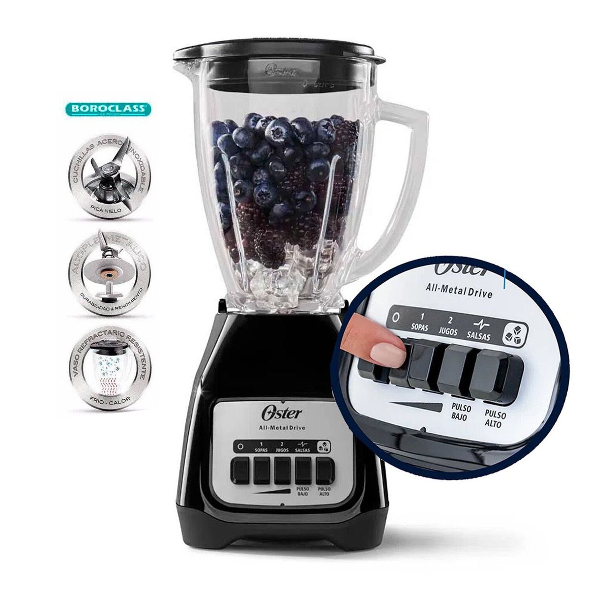 OSTER - Licuadora BLSTKAG-BPB 2VPulso 1 25lt Negro