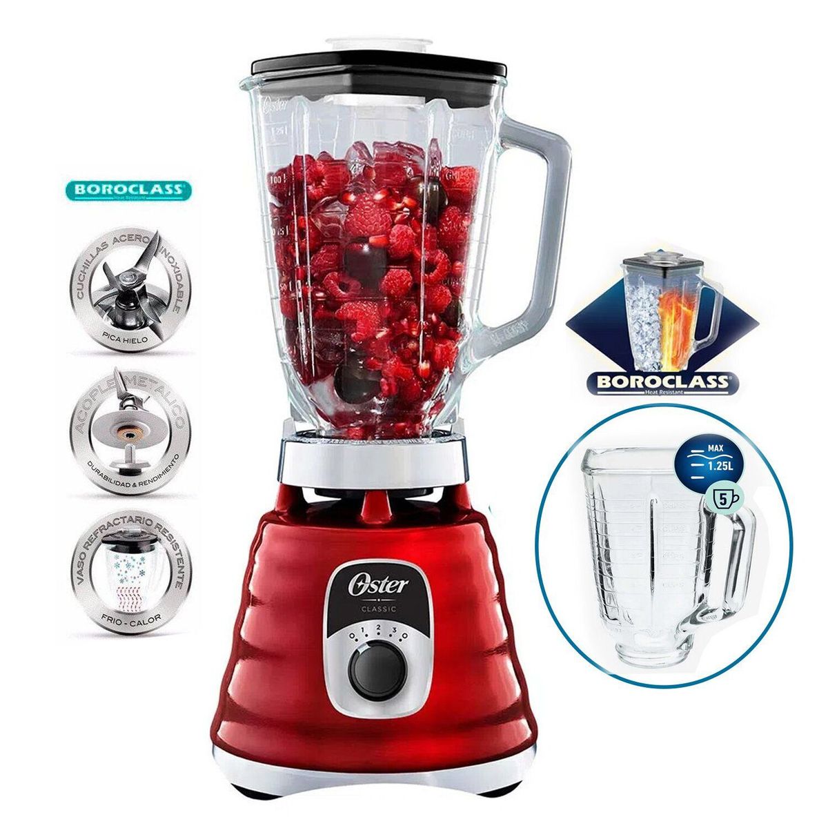 OSTER - Licuadora clásica 3 velocidades BLST4126R 700W