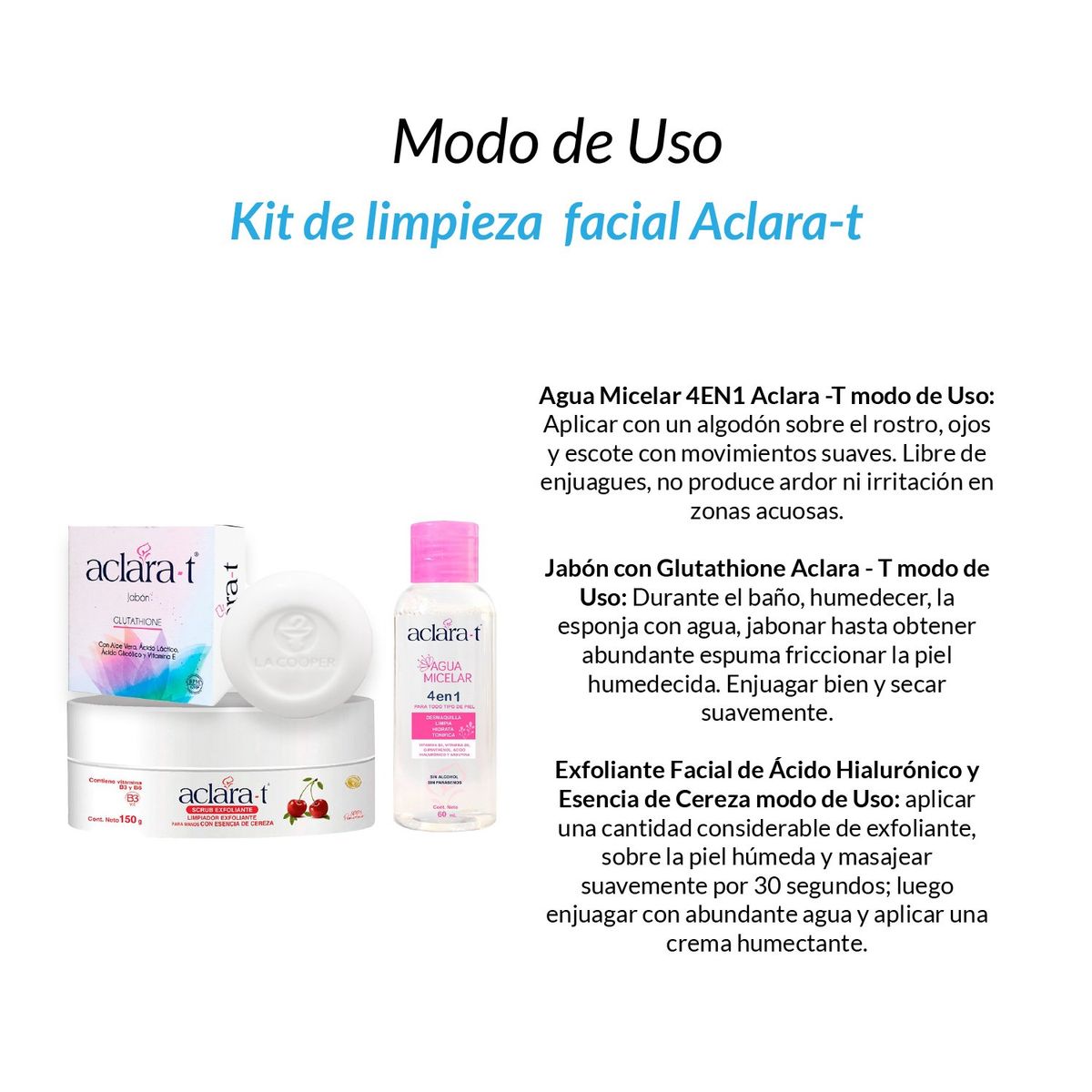 GENERICO - Kit de limpieza  facial Aclara-t