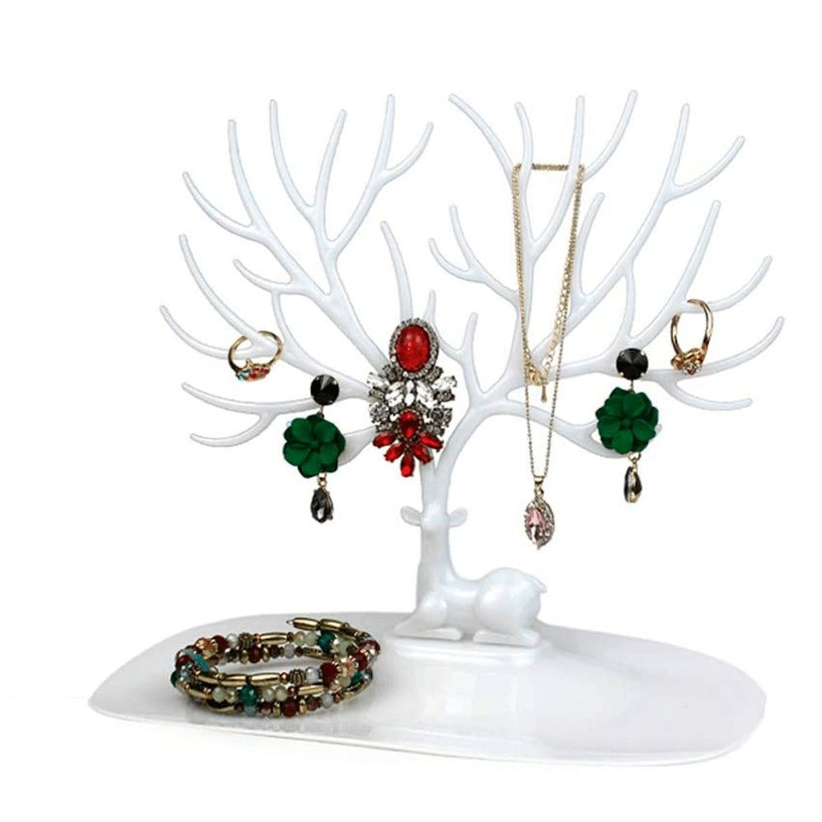 MINARI - Joyero Ciervo Organizador de Joyas Exhibidor Blanco 68J