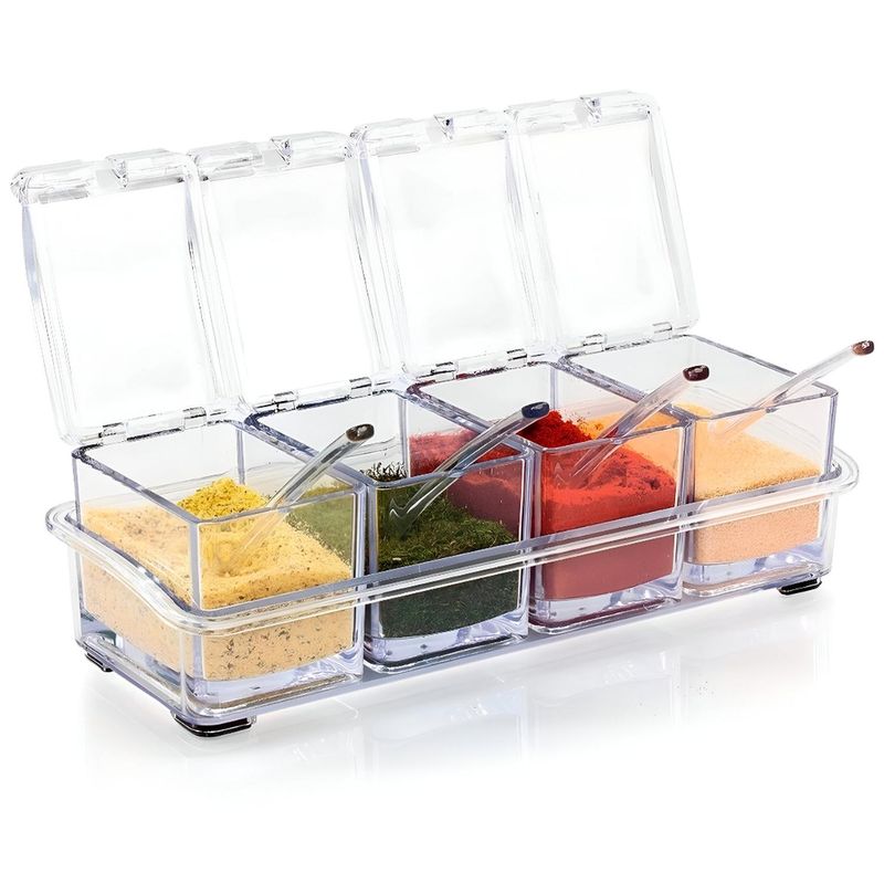 MINARI - Condimentero Acrílico con Cucharitas Organizador de Cocina 63A
