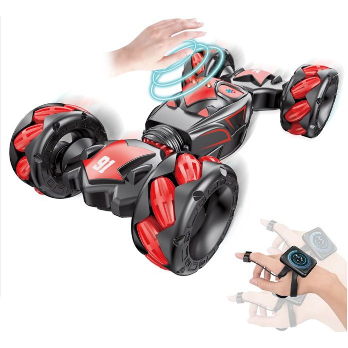 GENERICO - Carro Acrobático y pulsera con mando inalámbrico Rojo USB
