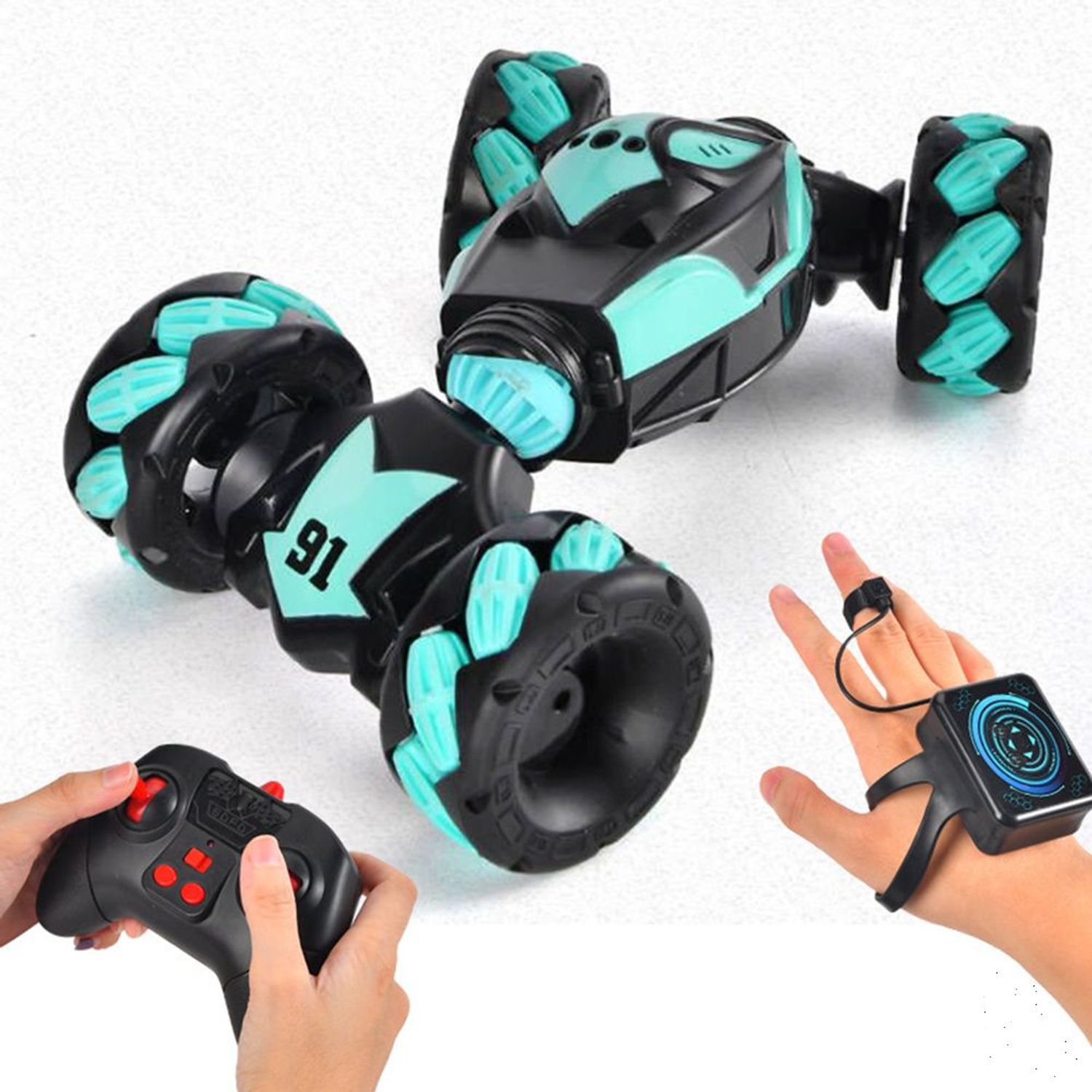 Carro acrobático y pulsera con mando inalámbrico Verde GENERICO