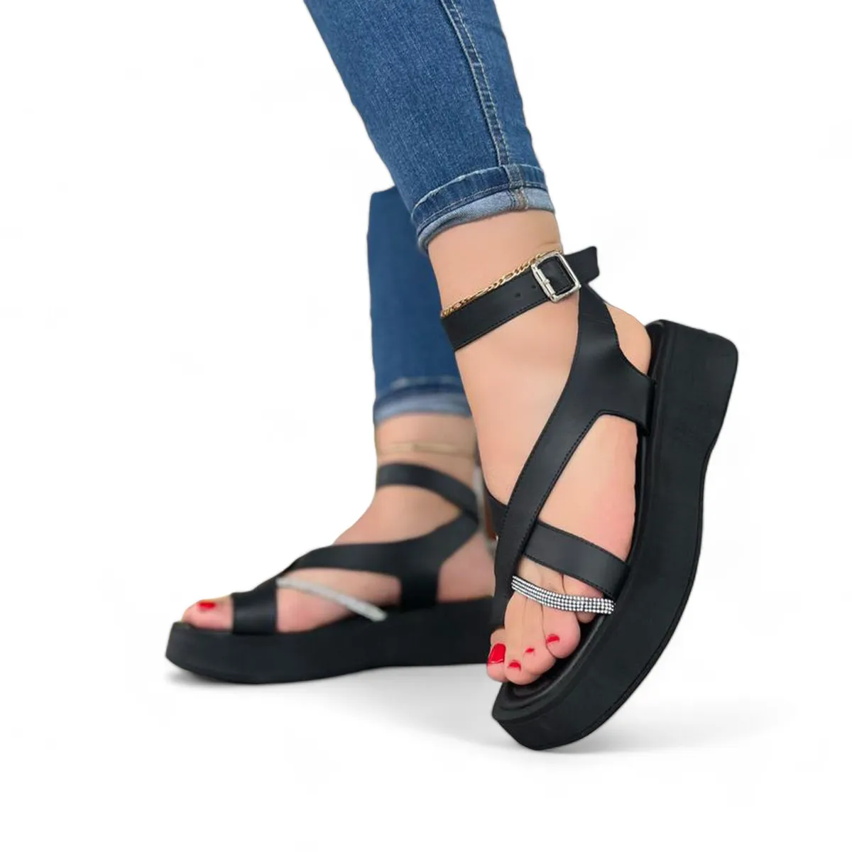 GENERICO - 015L-48 Sandalia Mujer Yomar Agna Nomou Color Negro