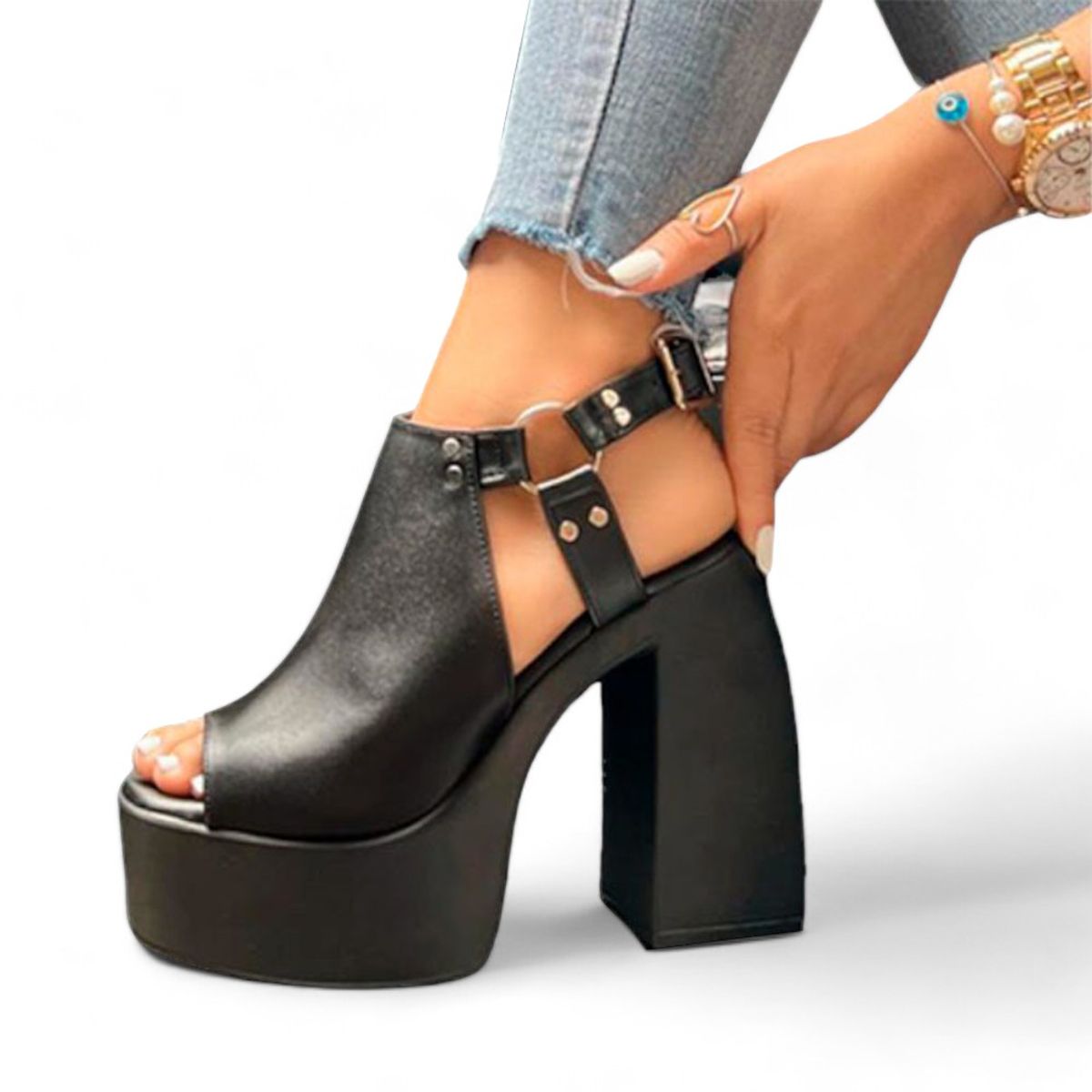 GENERICO - 1062L-75 Sandalia Mujer Yomar Patricia Trump Color Negro