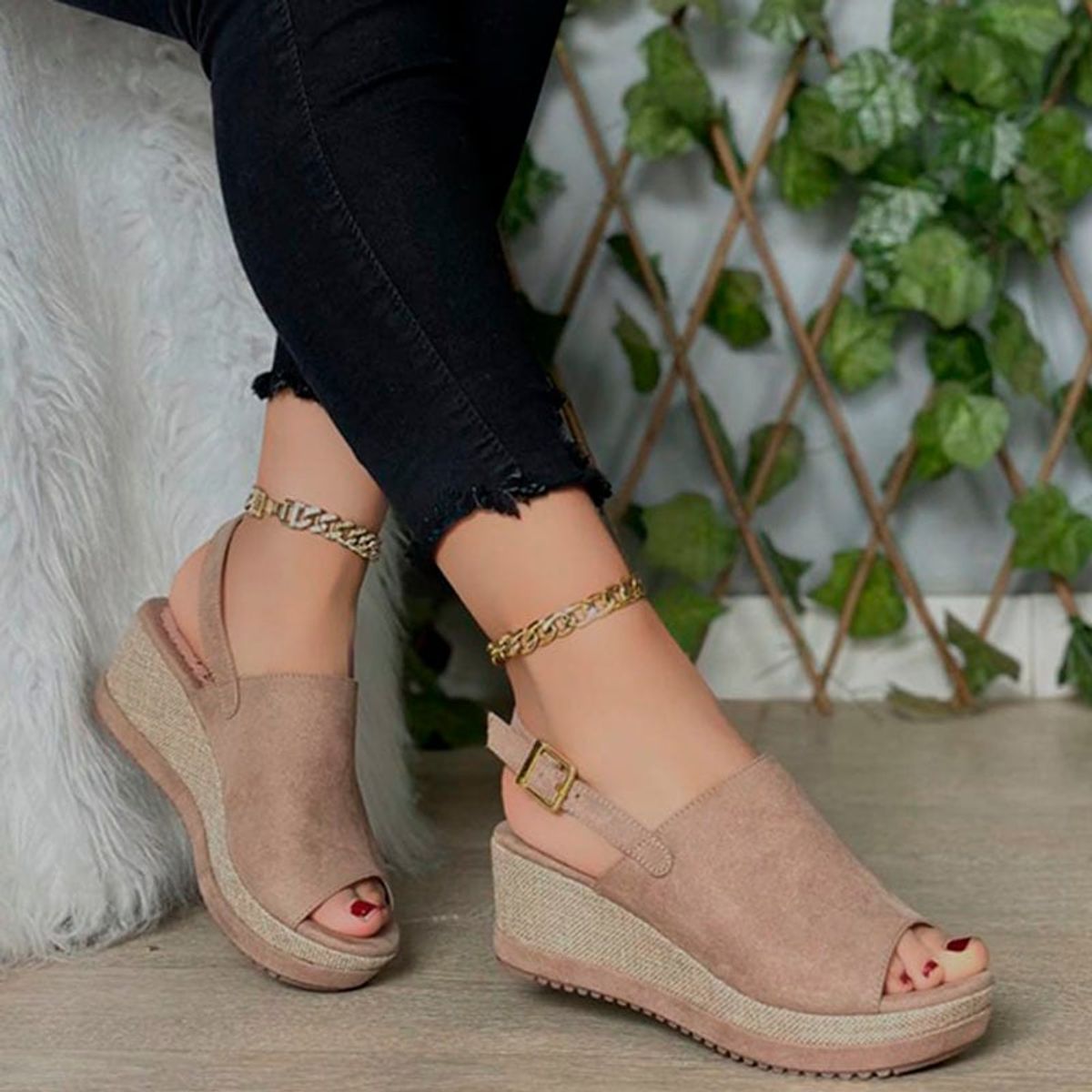 GENERICO - 2046L-43 Sandalia Mujer Romina Lara Color Beige