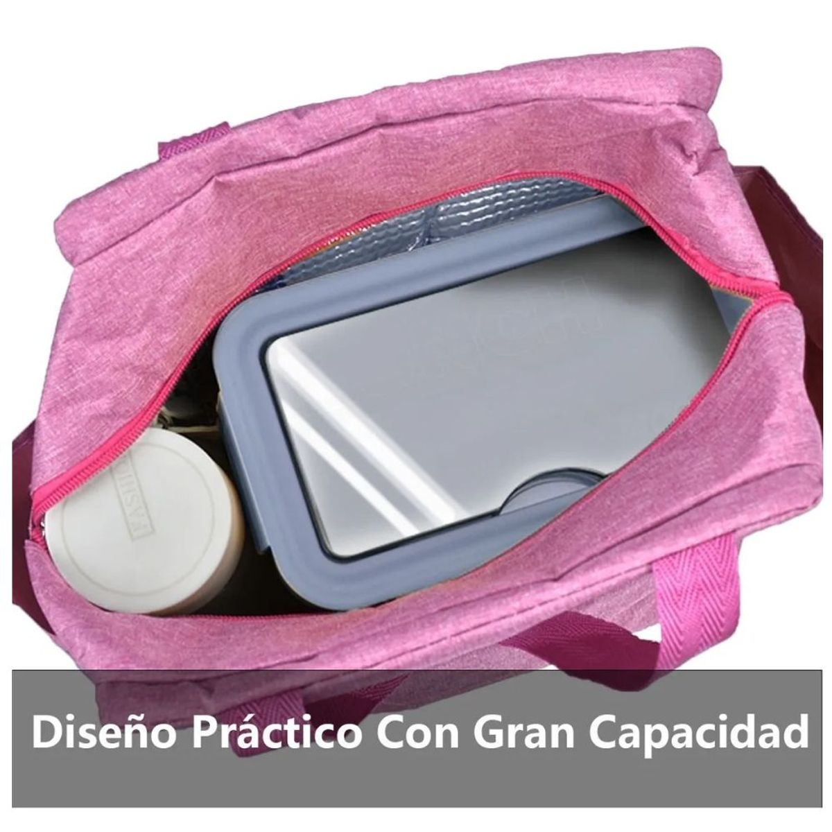 MINARI - Lonchera Térmica Fiambrera Portátil Rosado 72L