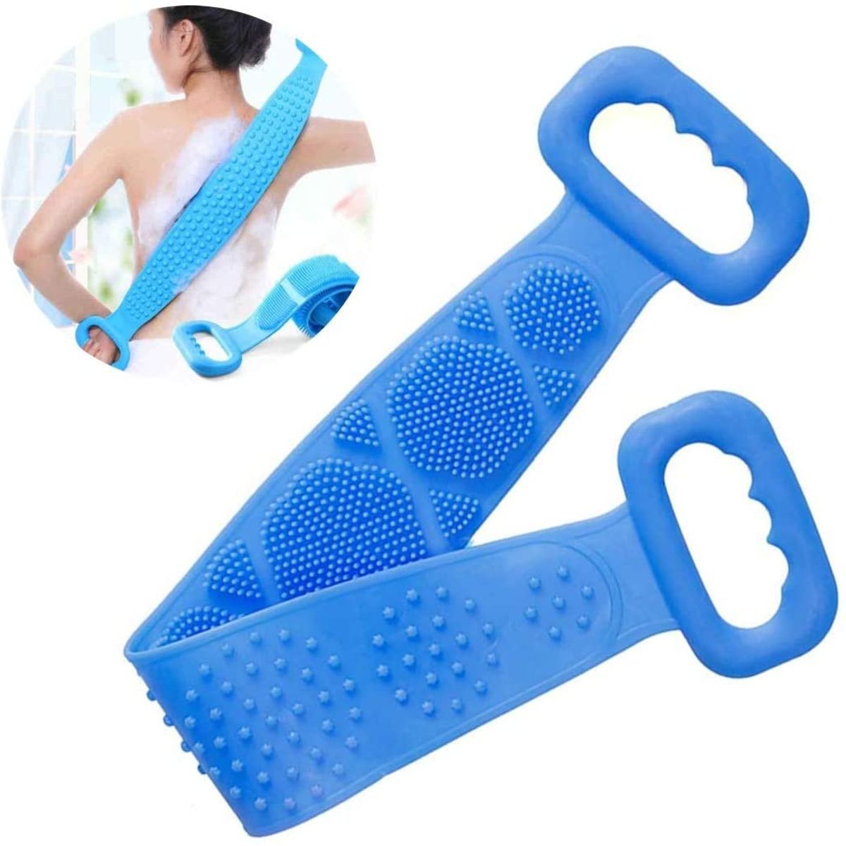 AURELA - Set de 2 Cepillos de Silicona para el Cuerpo Espalda Ducha