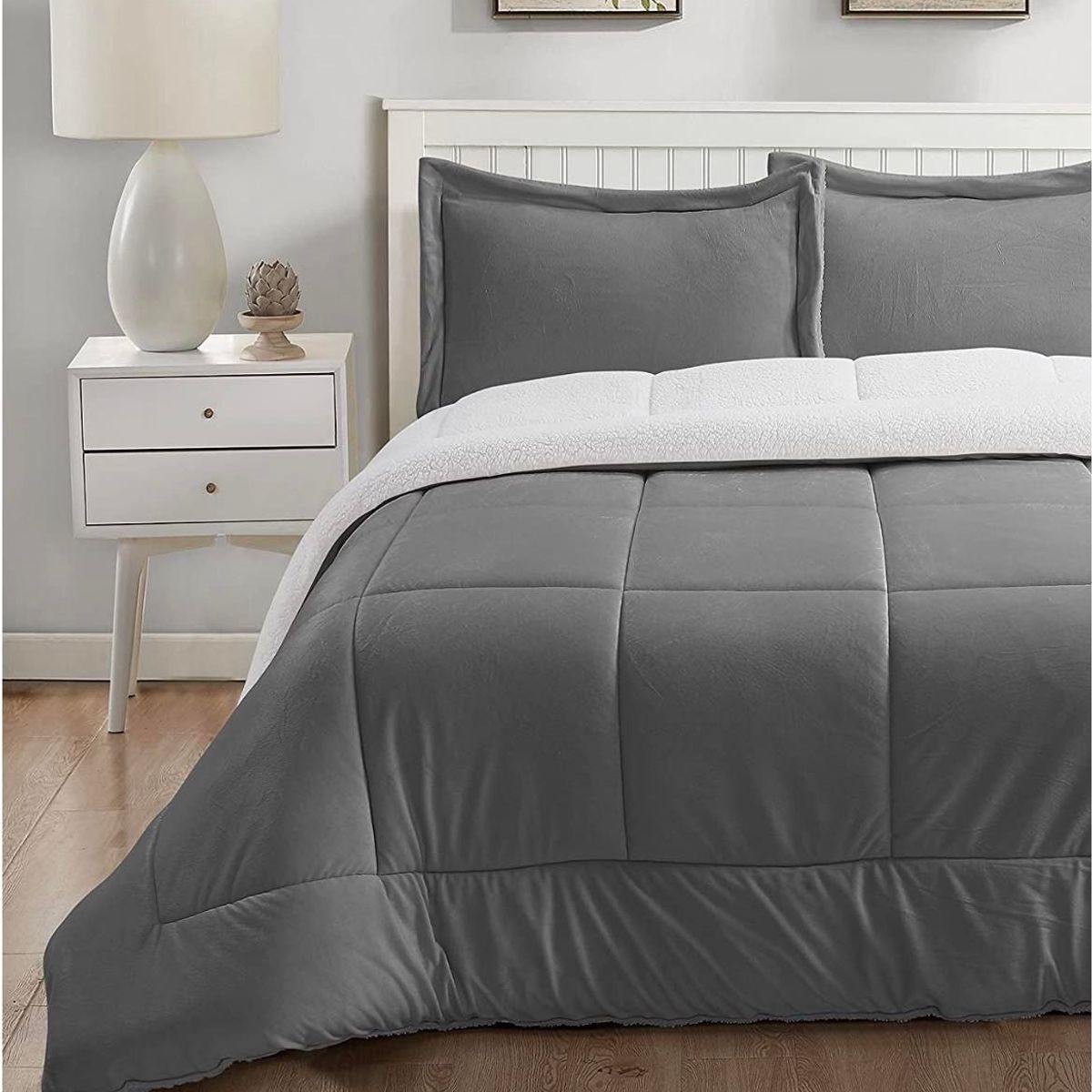 TEFI HOME - Edredón Sherpa Plomo 1.5 PLAZA